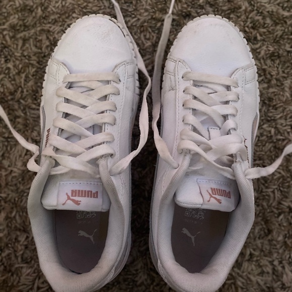 Puma White and Blush Sneakers - Picture 3 of 5